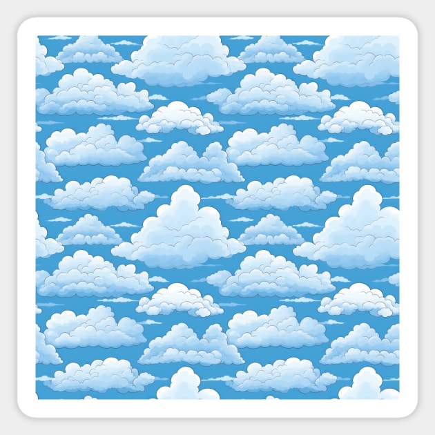 Dreamy Skies: Pastel Cloudscape Pattern Sticker by star trek fanart and more